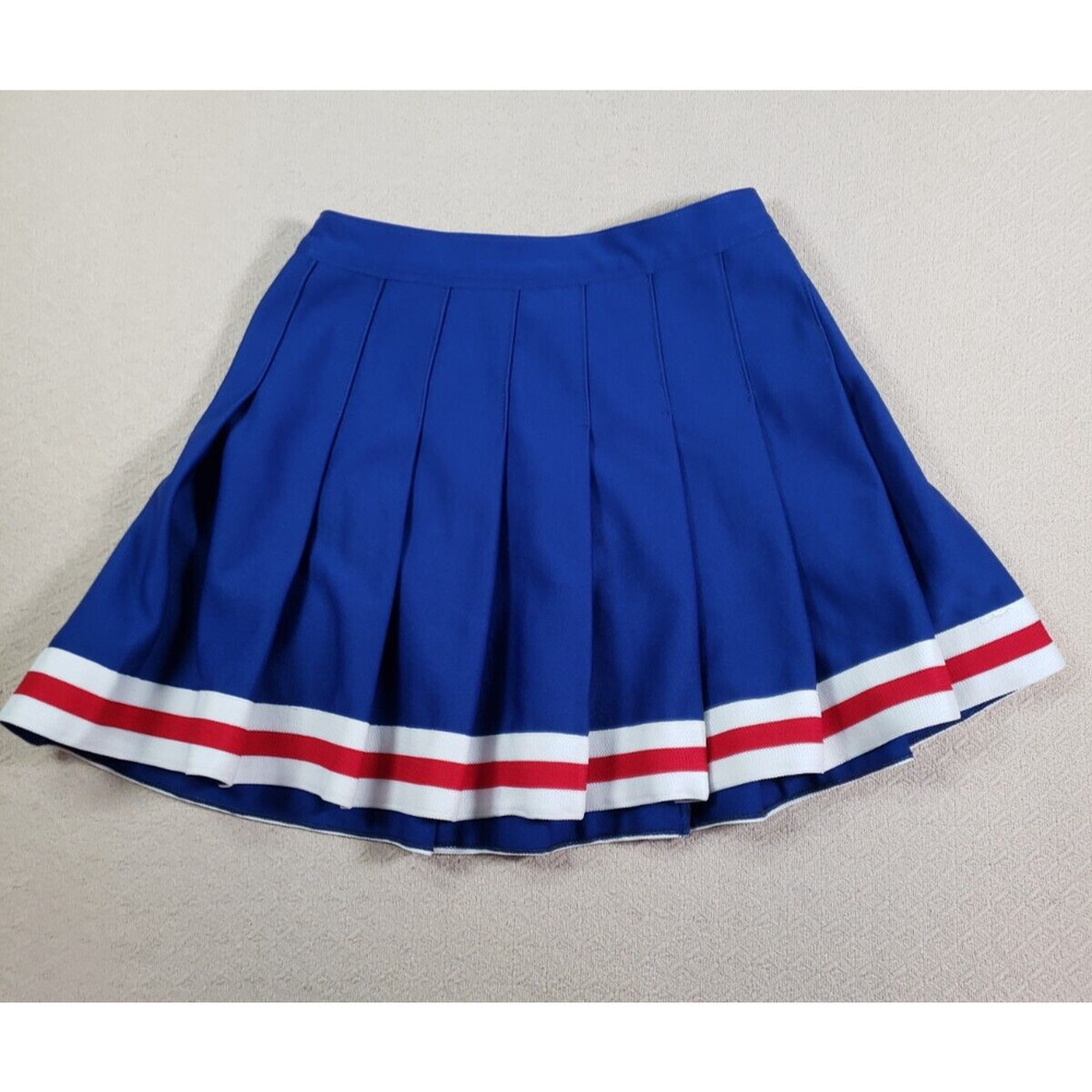School Spirit Skirt Womens Small Stretch Zipper Flared Cotton Blend Sport Blue